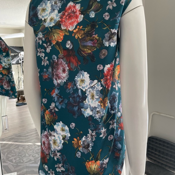 Teal floral Tank - Picture 2 of 4